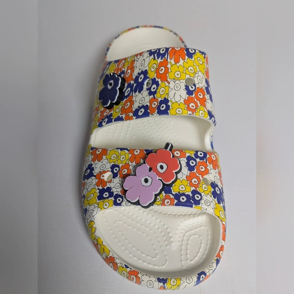 Crocs Marimekko New Classic Sandal Slides 211121 Floral Size W 12/ M 10 Unisex - Picture 3 of 9